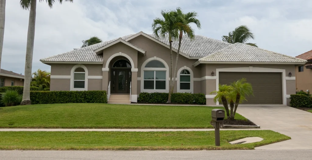 front of a home with a tile roof in Tampa, FL