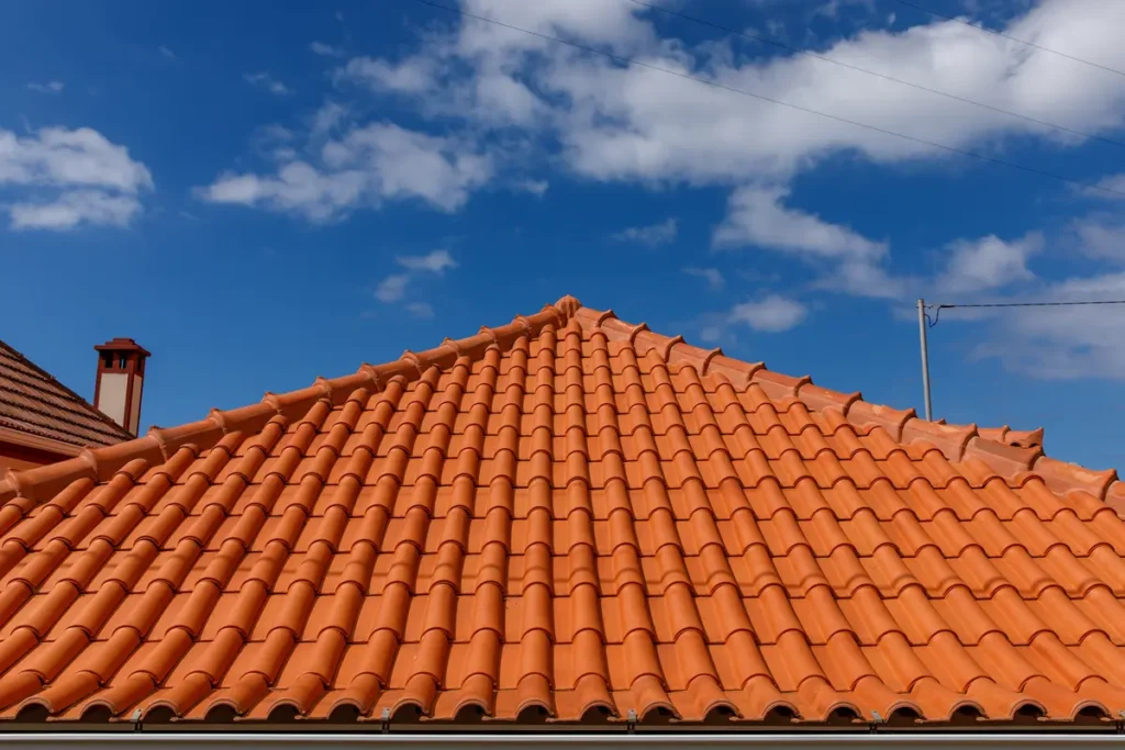 a barrel tile roof