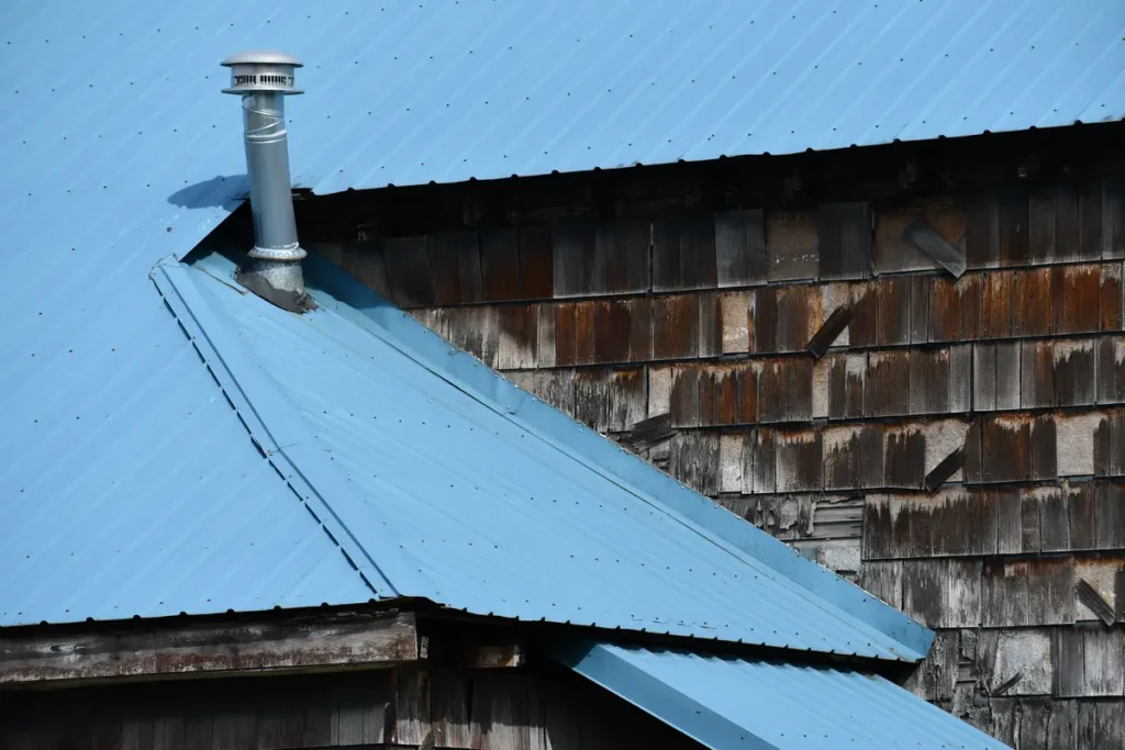 blue metal roof