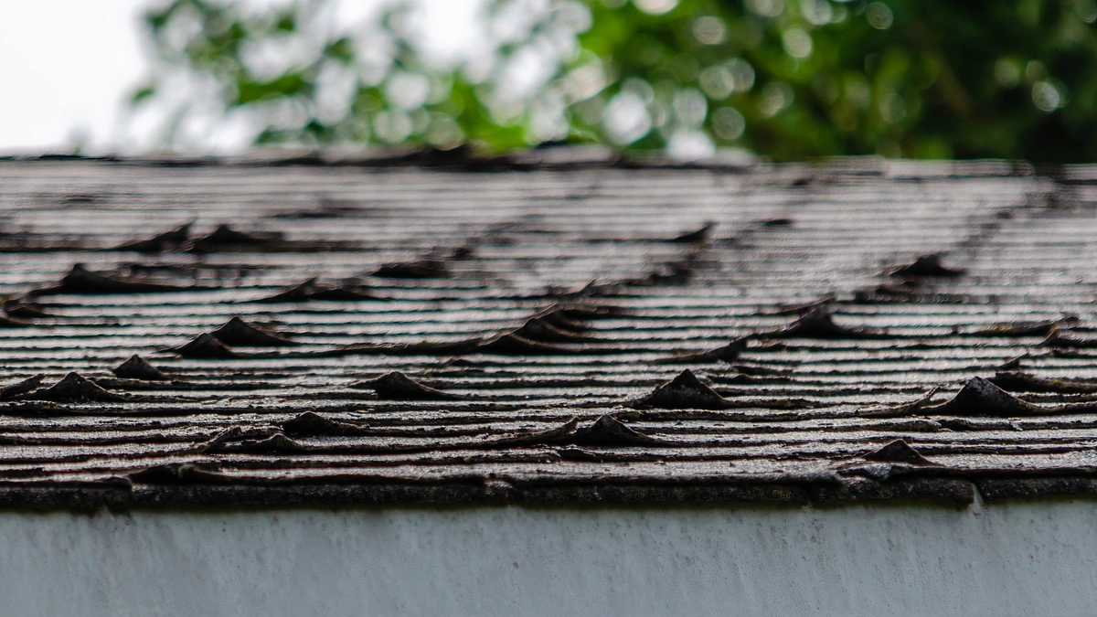 curled shingles on a roof