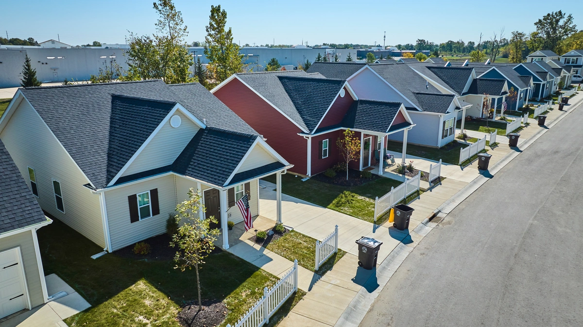 gable roofs in a row