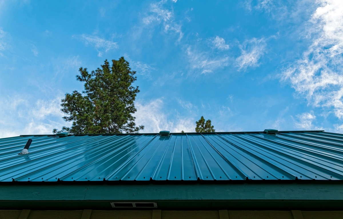 green metal roof