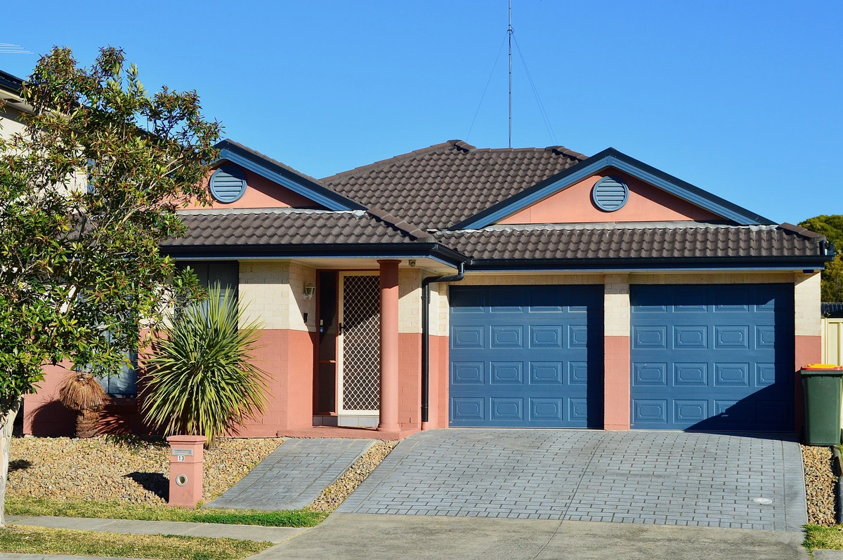 suburban house view from driveway