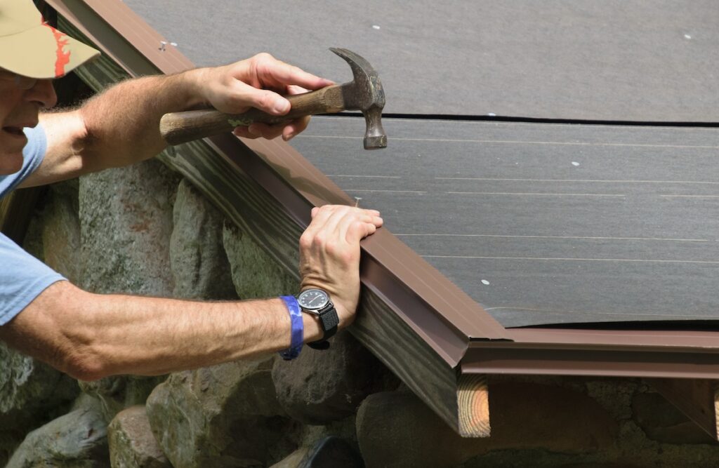 metal flashing on roof