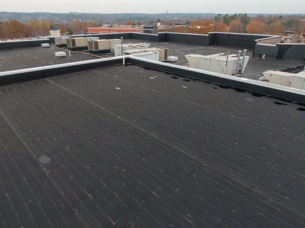 EPDM roof coating commercial building drone shoot